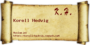 Korell Hedvig névjegykártya